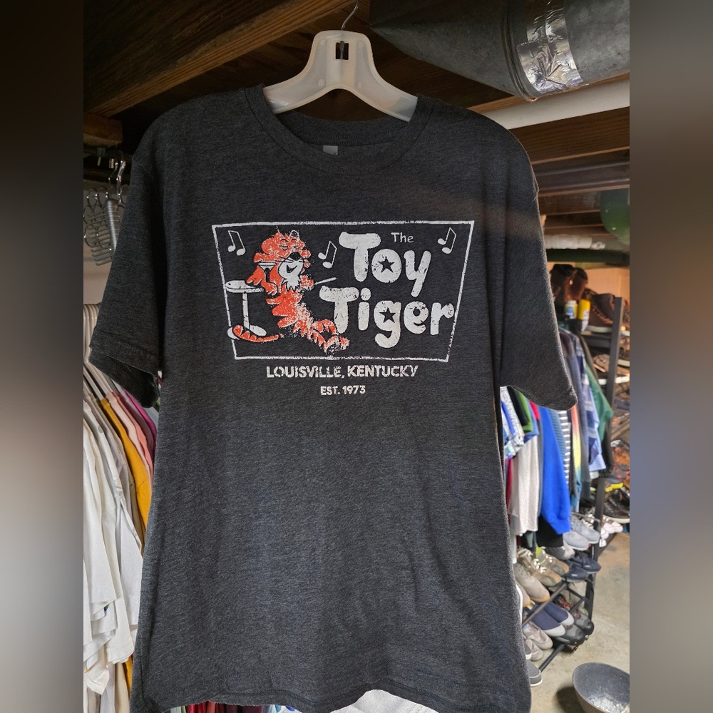Gray Toy Tiger Graphic T-Shirt Louisville Kentucky Bar